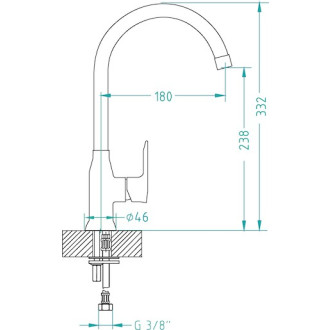Dřezová baterie Alveus Slim Monarch s otočným raménkem zlatá 1095004