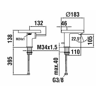 Umyvadlová baterie Laufen Kartell By Laufen bez výpusti chrom H3113310041101