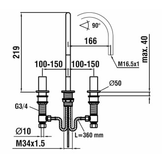 Umyvadlová baterie Laufen KARTELL BY LAUFEN bez výpusti chrom H3123330042201