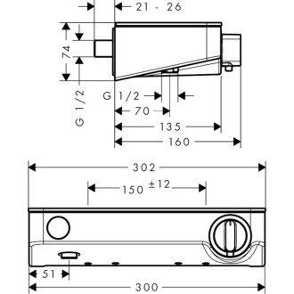 Sprchová baterie Hansgrohe ShowerTablet Select s poličkou 150 mm chrom 13171000