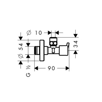 Rohový ventil Hansgrohe S, chrom, bez filtru 13901000