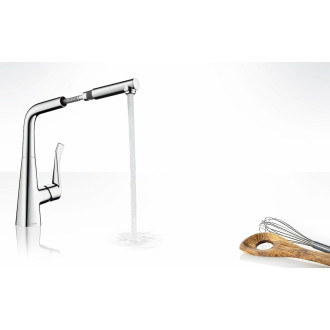 Dřezová baterie Hansgrohe Metris M71 s vytahovací sprškou chrom 14821000