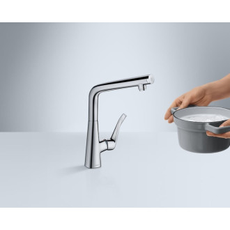 Dřezová baterie Hansgrohe Metris Select M71 s otočným raménkem chrom 14883000