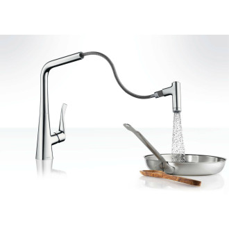 Dřezová baterie Hansgrohe Metris M71 s vytahovací sprškou vzhled nerezu 14820800