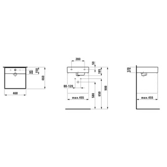 Umývátko Laufen Kartell By Laufen 46x46 cm otvor pro baterii, bez přepadu H8153314001111