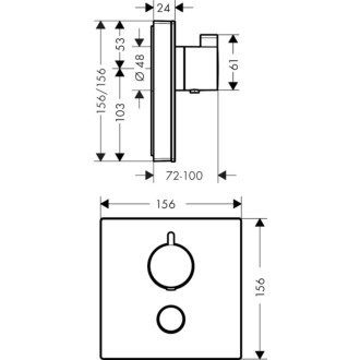 Sprchová baterie Hansgrohe Showerselect Glass bez podomítkového tělesa bílá/chrom 15735400