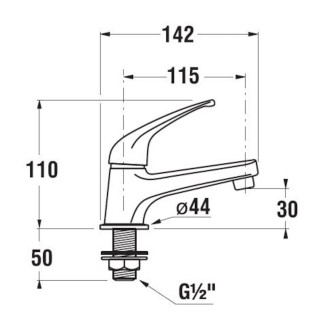 Umyvadlová stojánková páková baterie pouze na studenou vodu Jika Dino, chrom 3.1572.0.004.1