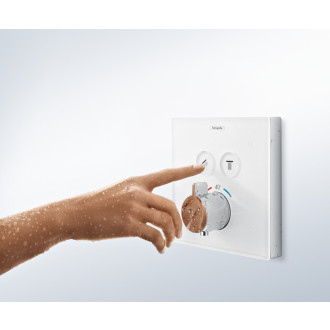 Sprchová baterie Hansgrohe Showerselect Glass bez podomítkového tělesa bílá/chrom 15738400