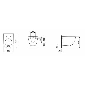 Wc závěsné Laufen Pro zadní odpad H8209594000001