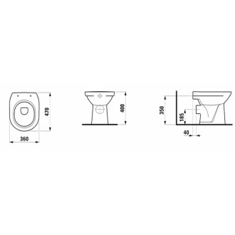 Wc stojící Laufen Pro zadní odpad H8219580000001