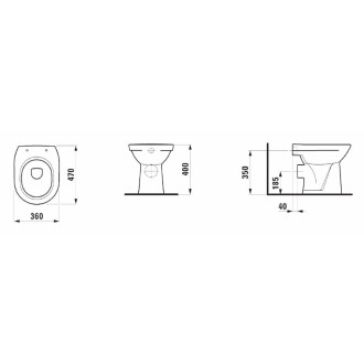 Wc stojící Laufen Pro zadní odpad H8219564000001