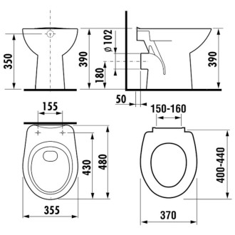 Wc stojící Jika Zeta zadní odpad H8223960000001