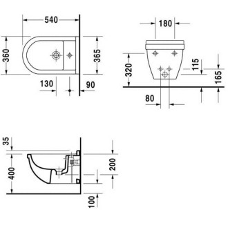 Bidet Duravit závěsný 2280150000