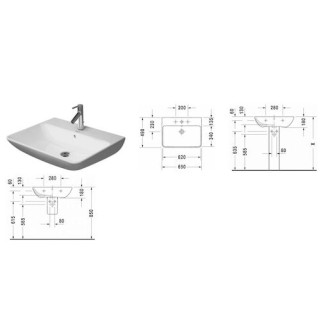 Umyvadlo Duravit Me By Starck 65x49 cm otvor pro baterii uprostřed 23356500001