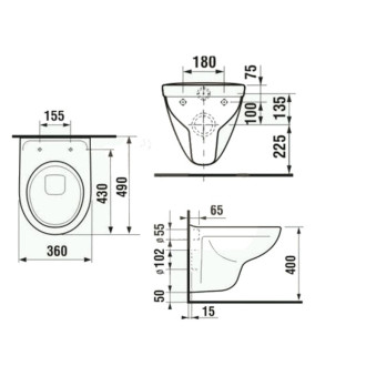 Wc závěsné Jika Lyra Plus zadní odpad H8233820000001