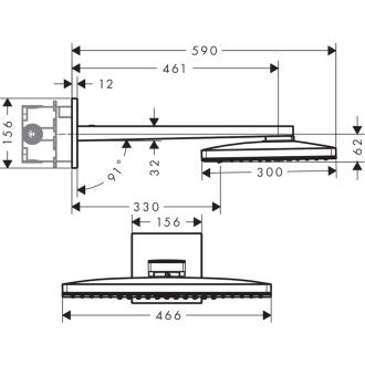Hlavová sprcha Hansgrohe Rainmaker Select bez podomítkového tělesa bílá/chrom 24007400