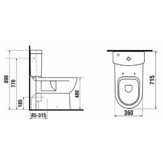 Wc kombi, pouze mísa Jika Mio vario odpad H8247161000001