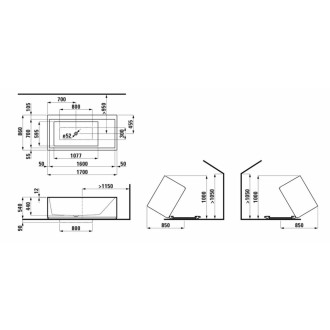 Volně stojící vana Laufen Kartell By Laufen 176x86 cm litý mramor H2243320006161