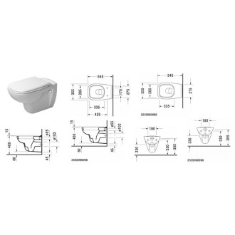 Wc závěsné Duravit D-Code zadní odpad 25350900002