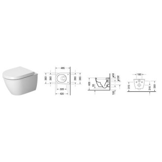Wc závěsné Duravit Darling New zadní odpad 2549090000