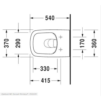 Wc závěsné Duravit Durastyle zadní odpad 2551092000