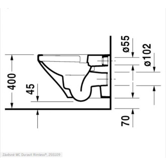 Wc závěsné Duravit Durastyle zadní odpad 2551092000