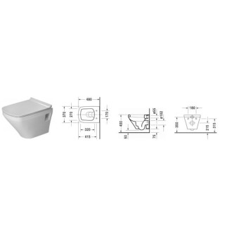 Wc závěsné Duravit Durastyle zadní odpad 25390900001
