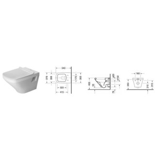 Wc závěsné Duravit Durastyle zadní odpad 2536090000
