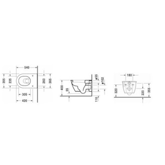 Wc závěsné Duravit Darling New zadní odpad 2545090000