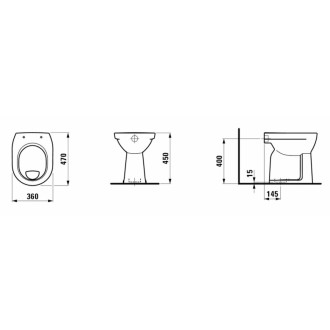 Wc stojící Laufen Pro spodní odpad H8259574000001