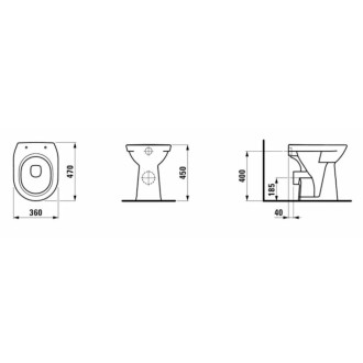 Wc stojící Laufen Pro zadní odpad H8259550000001