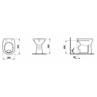 Wc stojící Laufen Pro zadní odpad H8259564000001