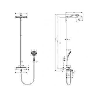 Sprchový systém Hansgrohe Raindance E na stěnu s vanovým termostatem bílá/chrom 27113400