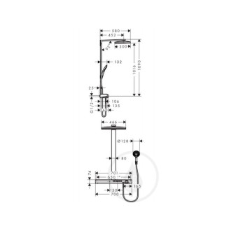 Sprchový systém Hansgrohe Rainmaker Select na stěnu s termostatickou baterií bílá/chrom 27106400