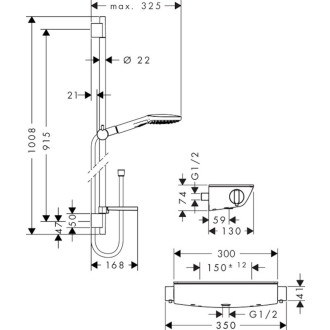 Sprchová baterie Hansgrohe Raindance Select E se sprchovým setem 150 mm bílá/chrom 27039400