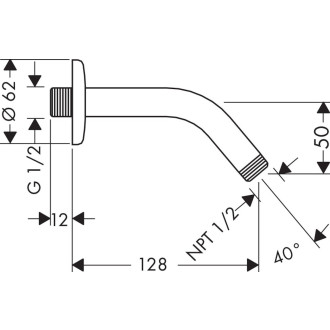 Sprchové rameno Hansgrohe na stěnu chrom 27411000