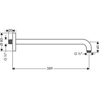 Sprchové rameno Hansgrohe chrom 27413000