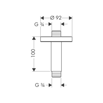 Sprchové rameno Hansgrohe strop chrom 27418000