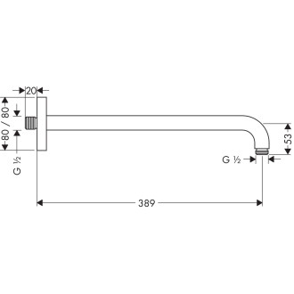 Sprchové rameno Hansgrohe chrom 27446000