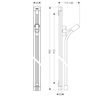 Sprchová tyč Hansgrohe Unica se sprchovou hadicí chrom 27636000