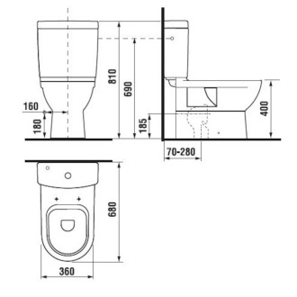 Wc pouze nádrž Jika Mio H8277131002421