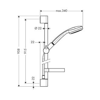 Sprchový set Hansgrohe Croma 100 s mýdlenkou chrom 27724000