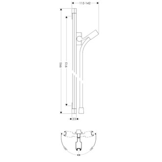 Sprchová tyč Hansgrohe Puravida se sprchovou hadicí chrom 27844000