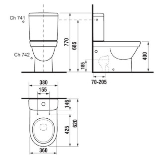 Wc pouze nádrž Jika Tigo H8282130007421