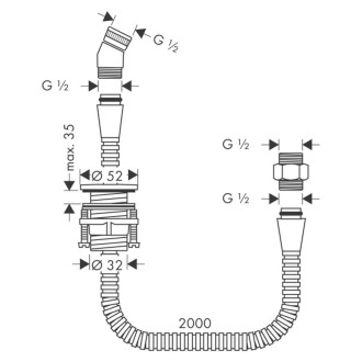 Držák sprchy Hansgrohe na okraj vany chrom 28307000