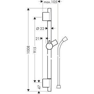 Sprchová tyč Hansgrohe Unica S Puro se sprchovou hadicí chrom 28631000