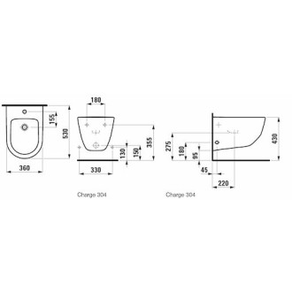 Bidet Laufen Pro závěsný, vnější přívod H8309524003041