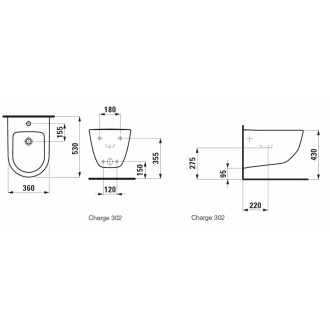 Bidet Laufen Pro závěsný, vnitřní přívod H8309524003021