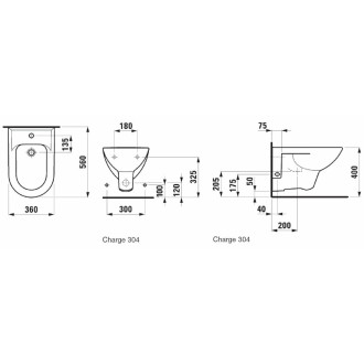 Bidet Laufen Pro závěsný, vnější přívod H8309510003041