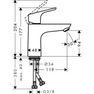 Umyvadlová baterie Hansgrohe Focus bez výpusti chrom 31513000